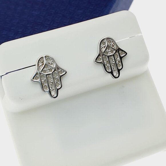 925 Sterling Silver CZ Stud Earrings for Women/Girl, US925P1012 - Picture 9 of 11